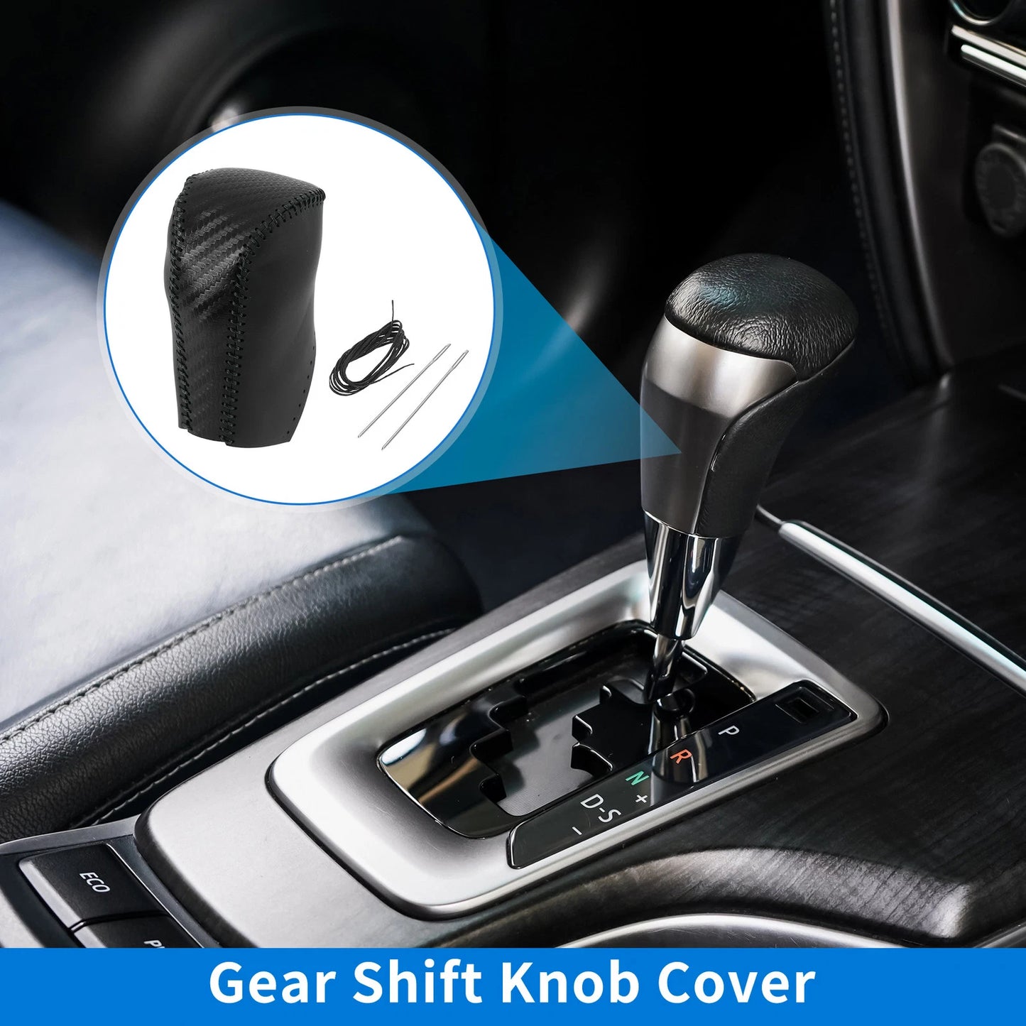 Gear Shift Knob Cover for Toyota RAV4 (2013–2016) Carbon Fiber Black