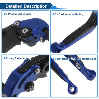 Adjustable Brake Clutch Lever for Kawasaki Vulcan S 650 (2015–2023) Blue Black