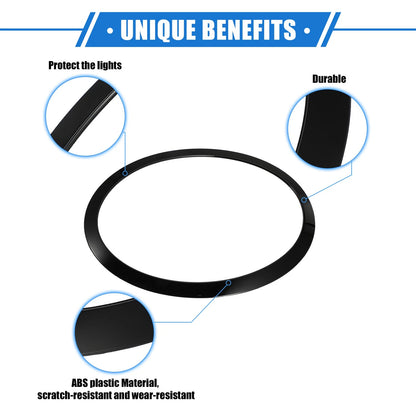 Pair Front Side Headlight Trim Ring for BMW Mini F55 F56 F57 (2014–2021) Black