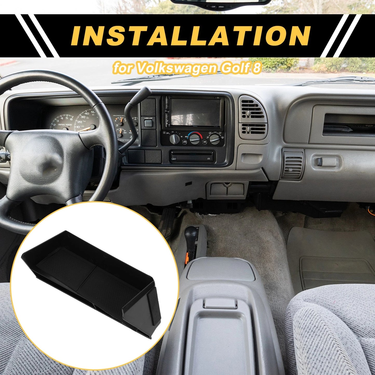 Center Console Armrest Organizer Tray for Volkswagen Golf 8 (2020–2023)