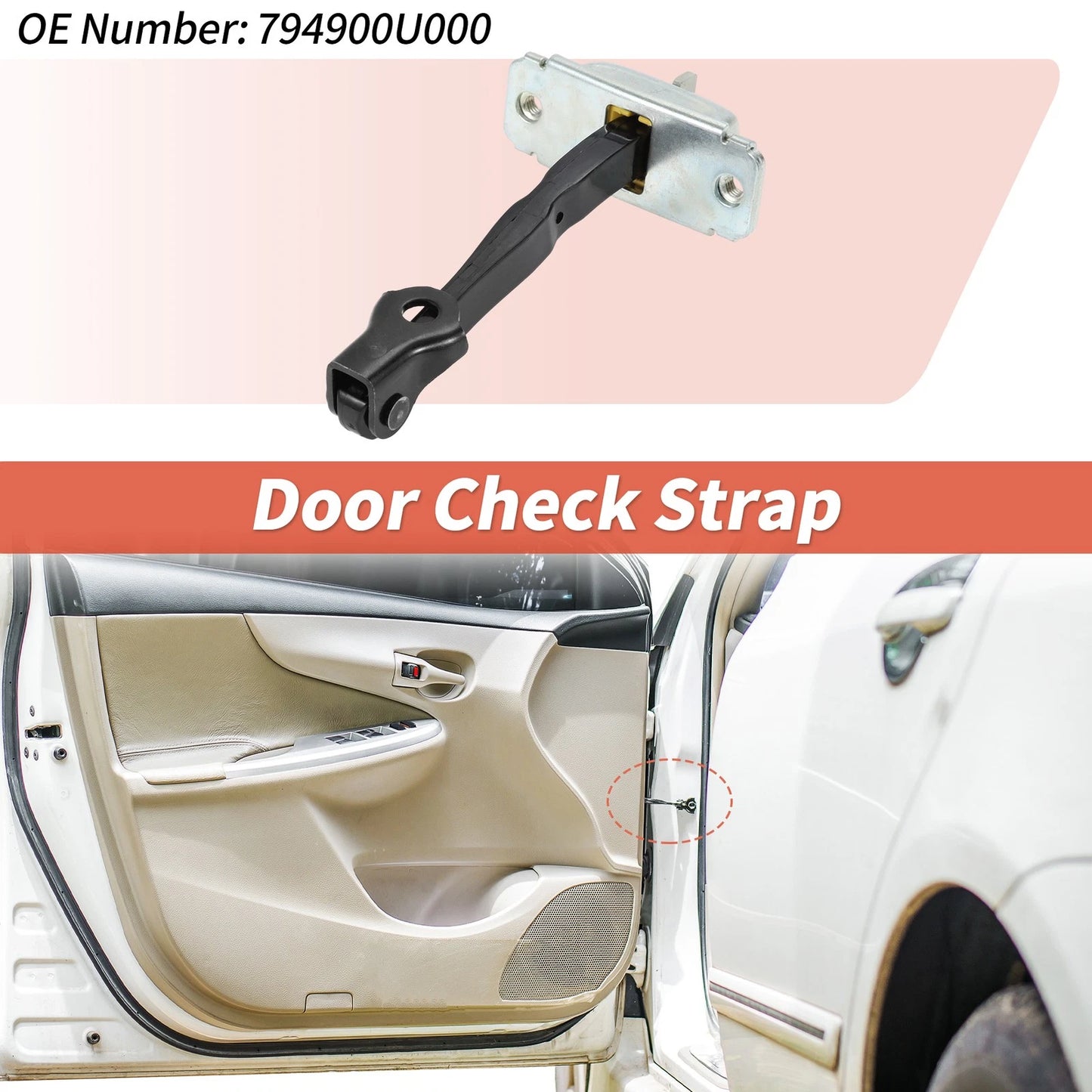 Rear Right Door Check Strap for Hyundai Accent (2011–2018) No.794900U000