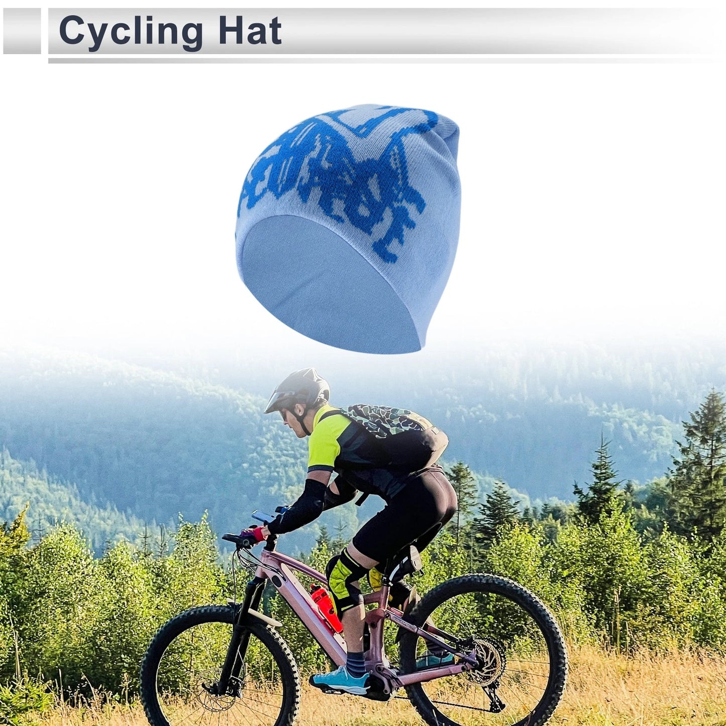 Cycling Hat for Universal Fit (24x22cm) - Light Blue, Breathable