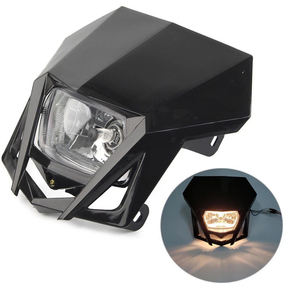 Front Headlight Lamp for Kawasaki KLX (2002–2023) & Yamaha (2002–2023) Black