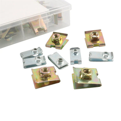 70Pcs Universal Metal U-Type Fastener Clips for Fender Bumper Dashboard