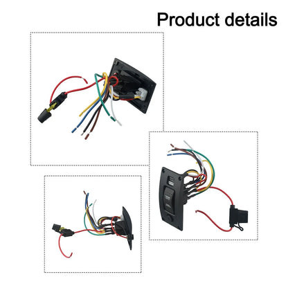 Switch Panel Pump / DC 12V 20A / Curved Waterproof ON-OFF-ON
