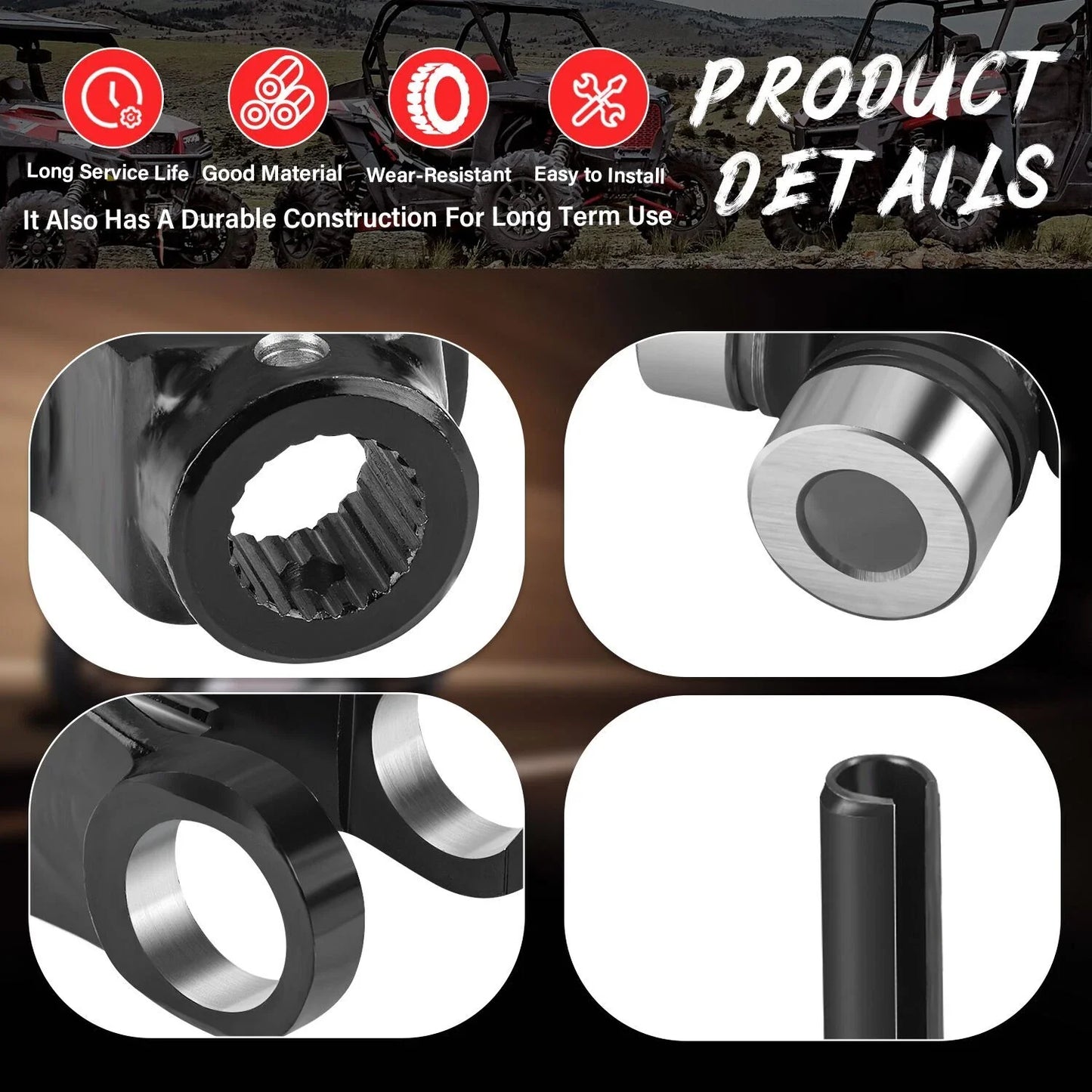 Front Drive Shaft Yoke U-Joint Kit for Polaris RZR