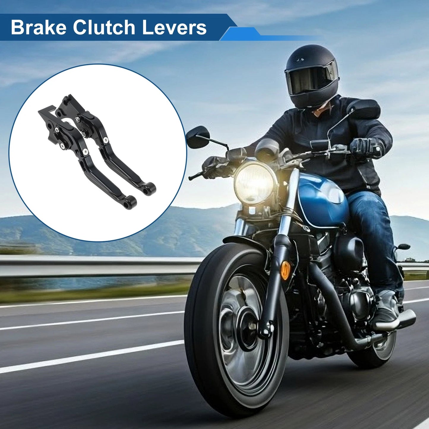 Short/Long Brake Clutch Levers for BMW G310R (2017–2021) - Solid Black, 1 Pair