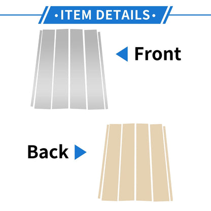 6 Pcs Door Pillar Window Trim for Chevrolet Suburban (2015-2020) Silver Tone