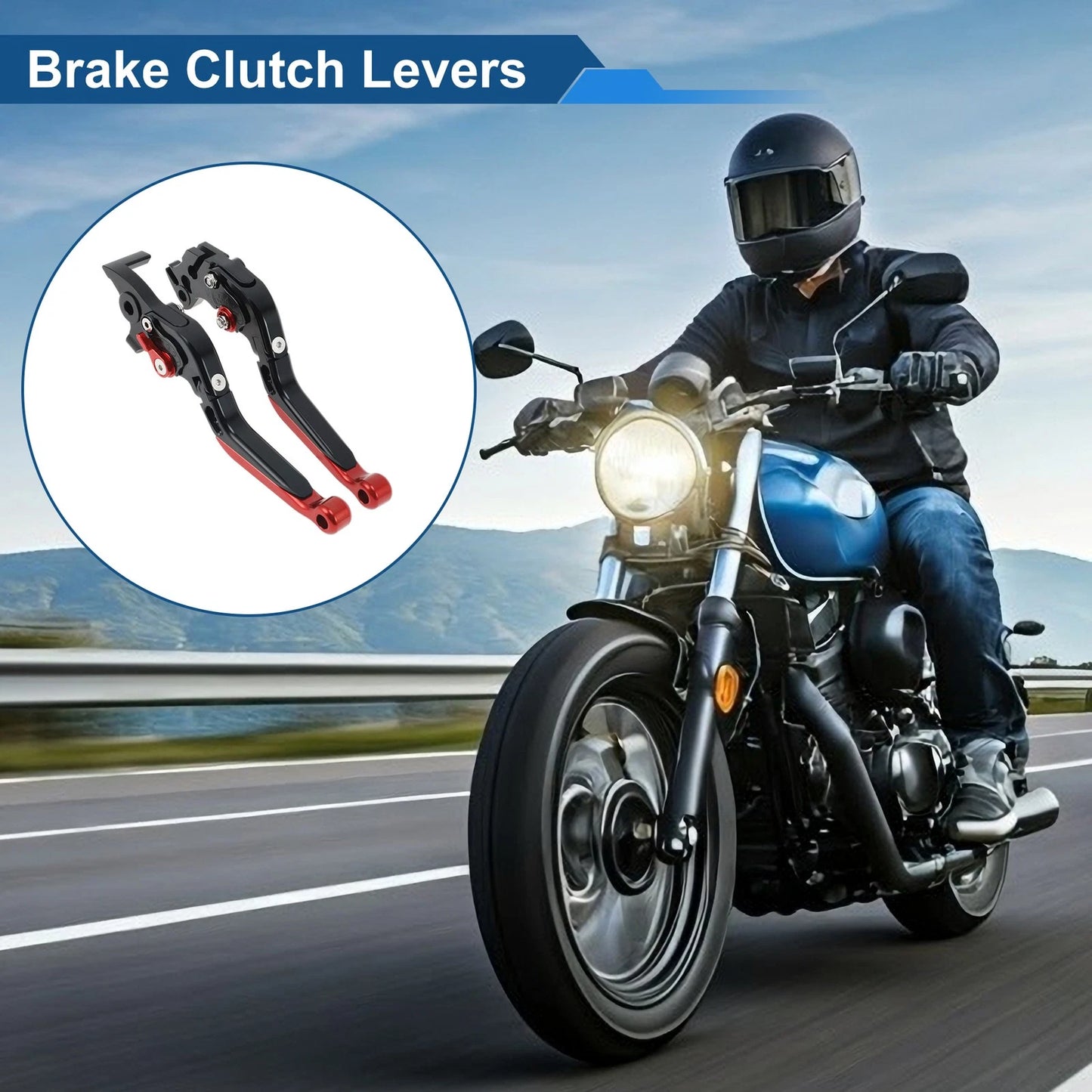 Short/Long Brake Clutch Levers for KTM 390 Duke (2019–2023) Black Red End 1 Pair