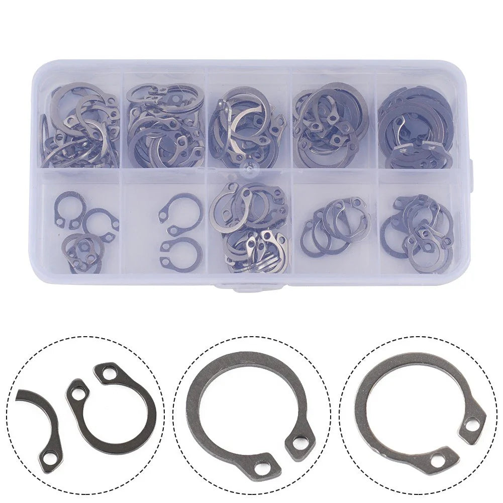 100pcs External Circlips Retaining Ring 8mm-18mm for Universal