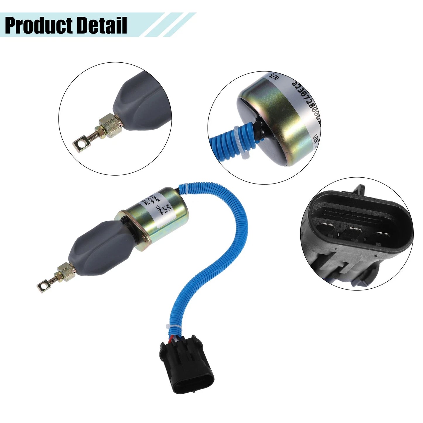 Set of 1 Fuel Shut Off Stop Solenoid Valve for Dodge Ram 2500 (No. 5016244AA)