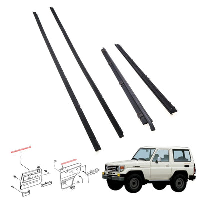 Set of 4 Door Glass Inner Weatherstrips for Toyota Land Cruiser (FZJ76 GRJ76 VDJ76)
