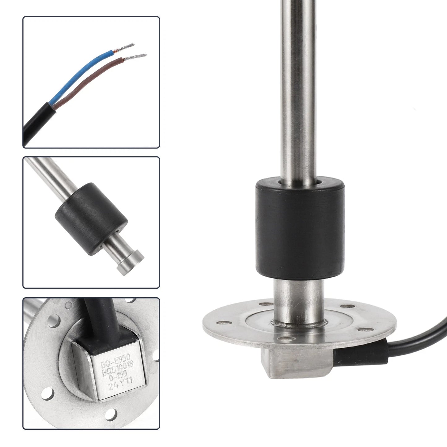 Fuel Sending Unit and Gauge Kit 0-190 Ohm 950mm for Boat Car (0–0)