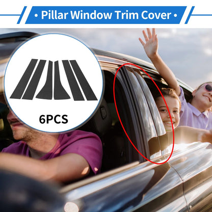 6 Pcs Door Pillar Window Trim for Hyundai Palisade (2020-2023) Carbon Fiber