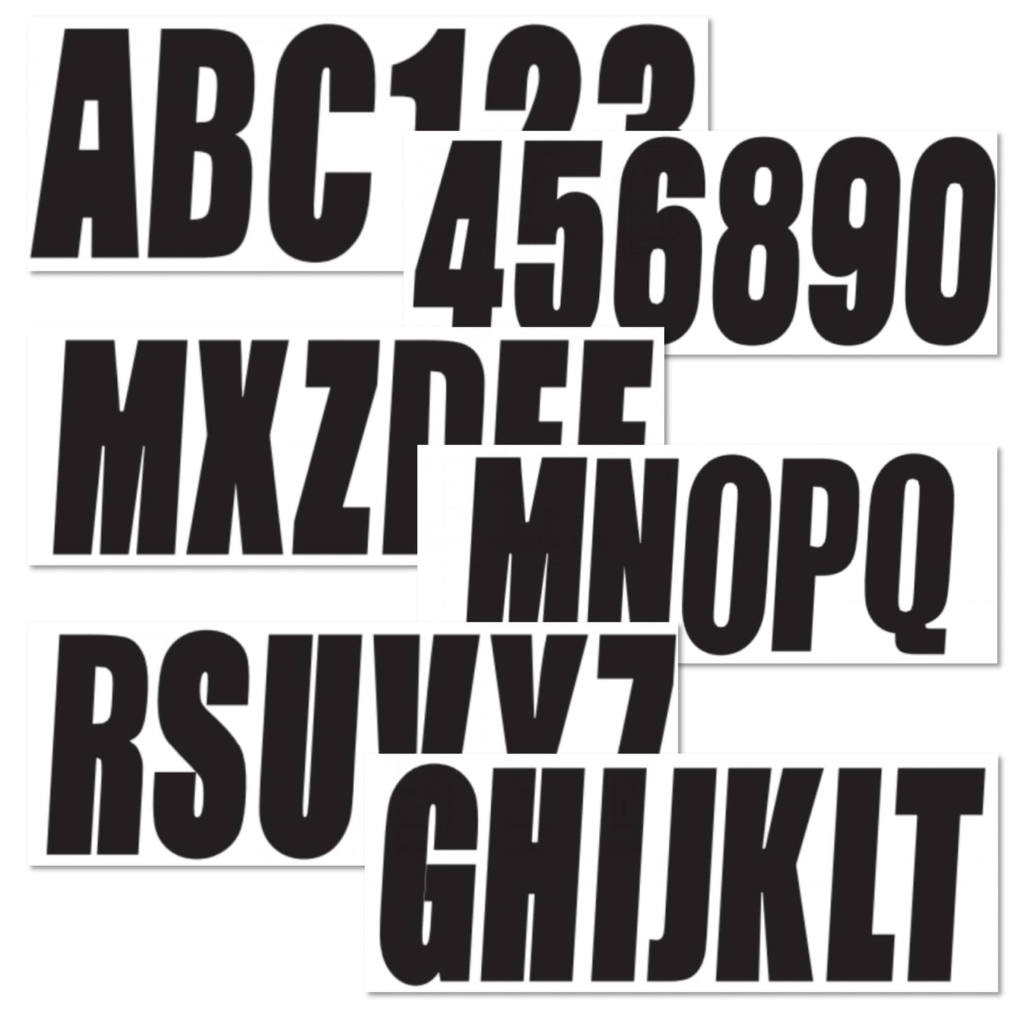 Set of 4 Custom Boat Registration Numbers Decals A-Z & 0-9