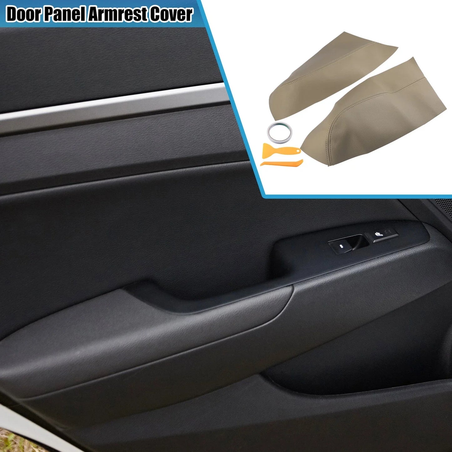 Rear Door Panel Armrest Cover for Honda Pilot (2009-2015) - Beige 1 Pair