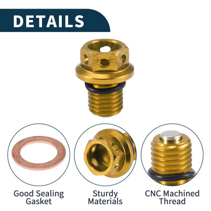 M12x1.5 Magnetic Oil Drain Plug for Universal Applications (2010–2023)