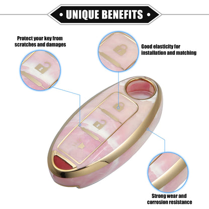 3X Key Fob Cover Case for Nissan Serena (2016–2023) TPU Pink