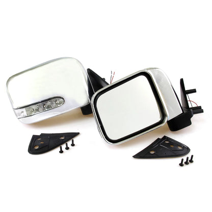 Set of 2 Chrome Door Mirrors with LED for Nissan Pickup D22 (1997–2004)