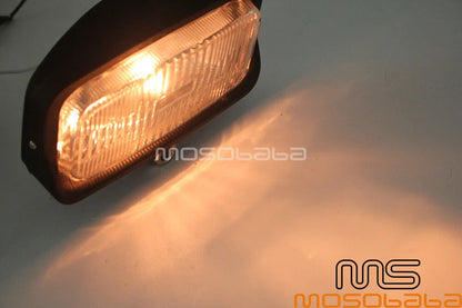 Chrome Square Headlight Assembly for Harley Chopper Cafe Racer Custom