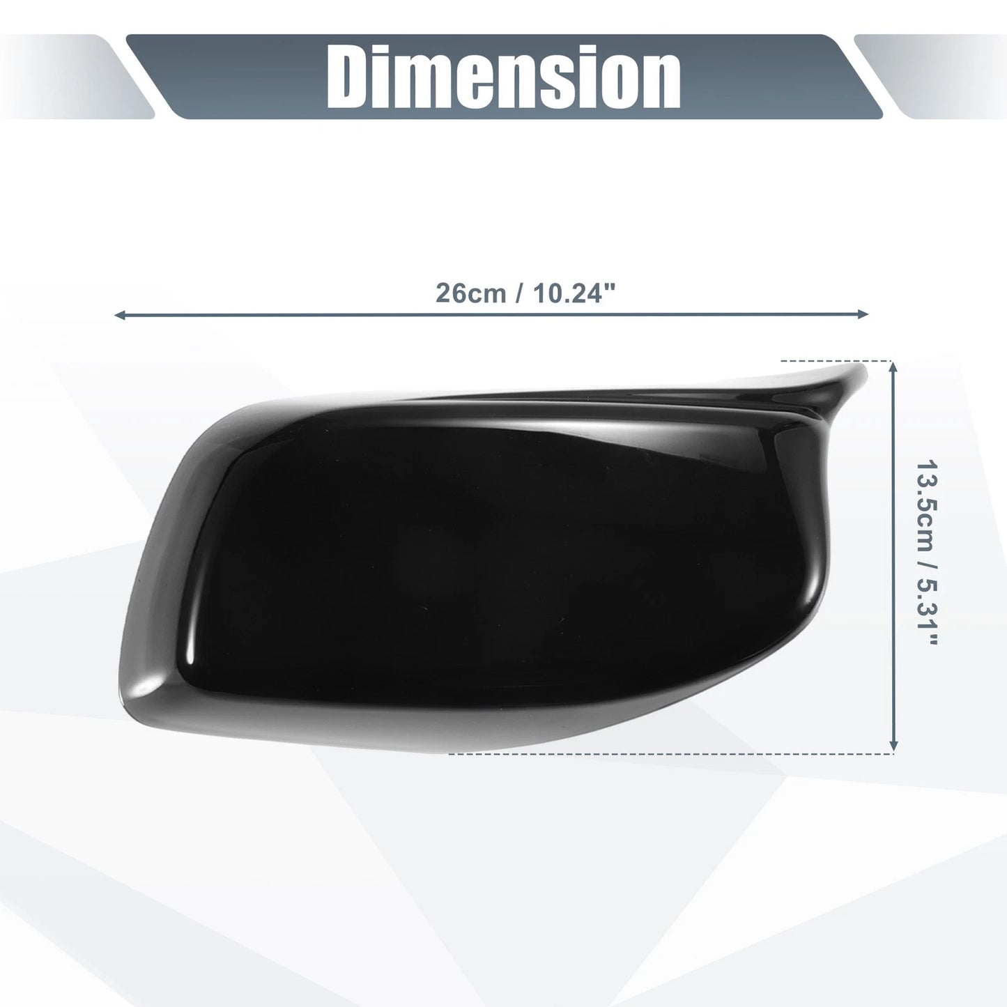 Rearview Mirror Cover Cap Gloss Black for BMW E60 E61 (2006–2010)