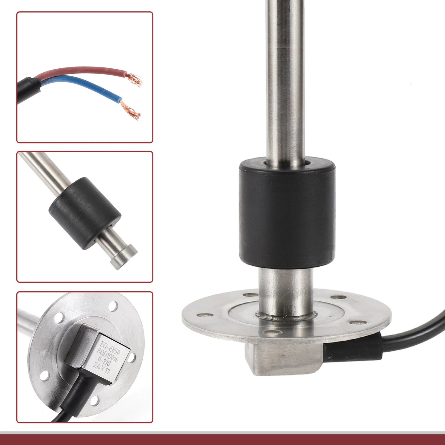 Fuel Sending Unit and Gauge Kit 0-190ohm 850mm for Boat Car Truck