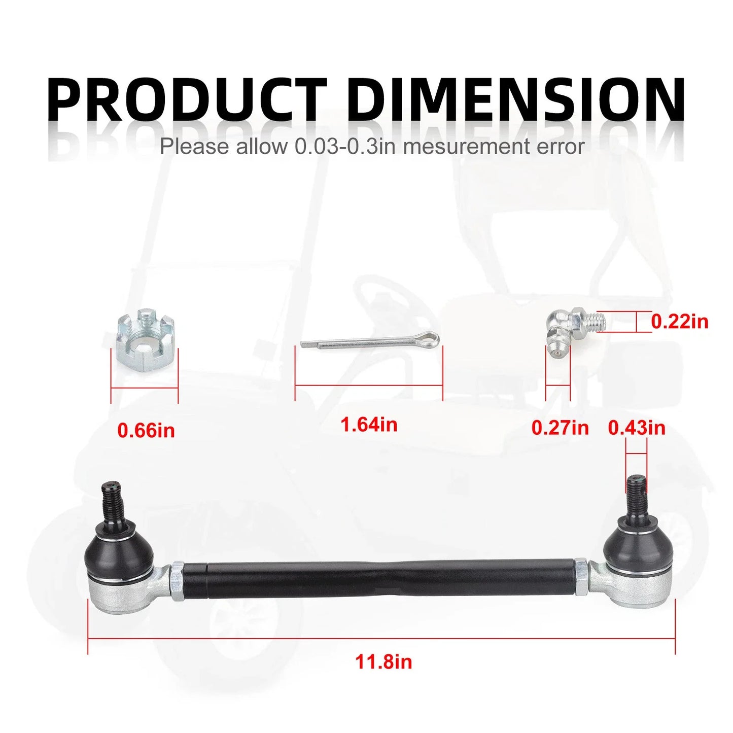 2 x Steering Tie Rod & Shaft Assembly for EZGO TXT Golf Cart (1994-2001)