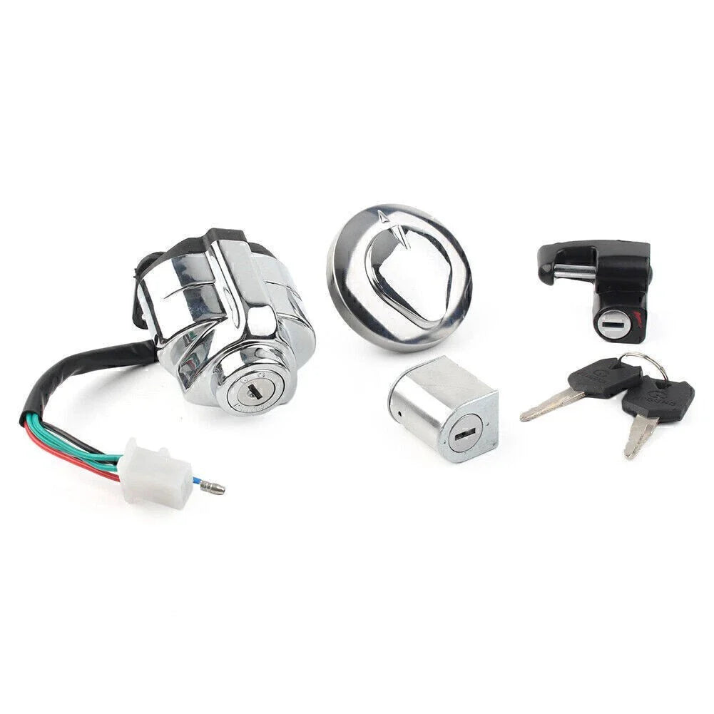 Ignition Switch Fuel Gas Cap Seat Lock Key Set for Honda VT600 Shadow (88-08)