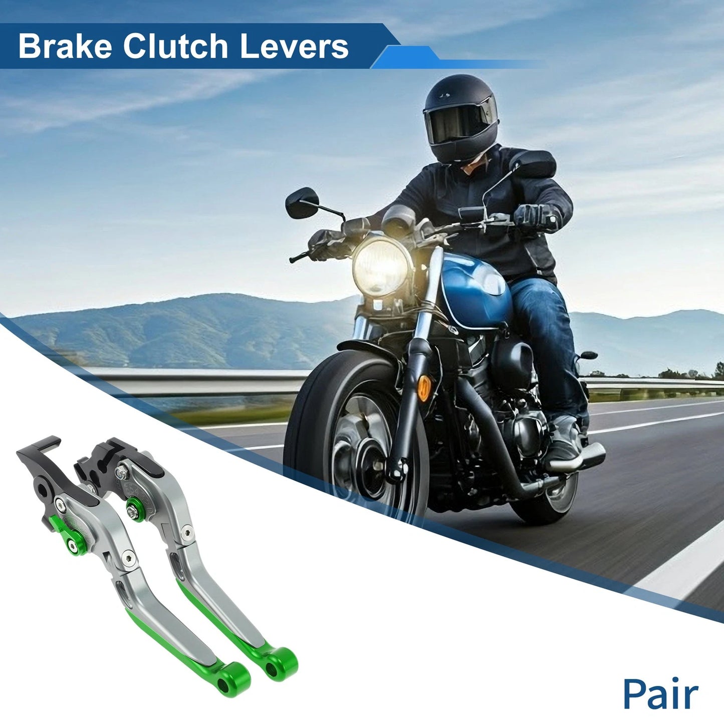 Brake Clutch Levers for KTM 390 Duke (2019–2023) Titanium Green End 1 Pair