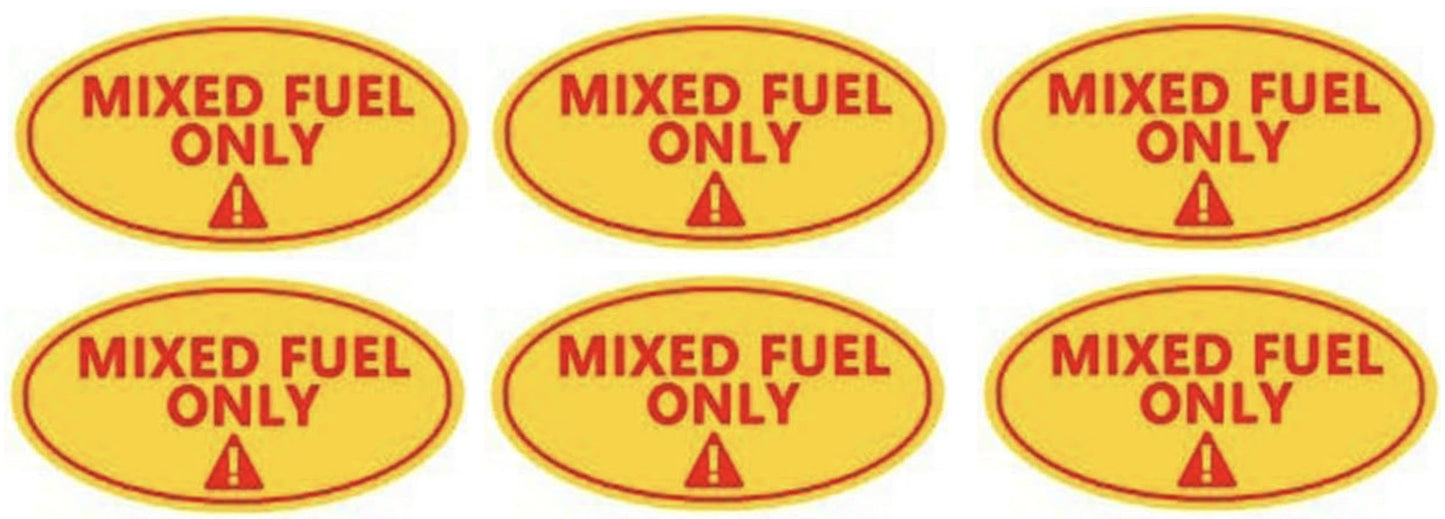 Set of 4 Mixed Fuel Only Stickers for Outdoor Power Equipment