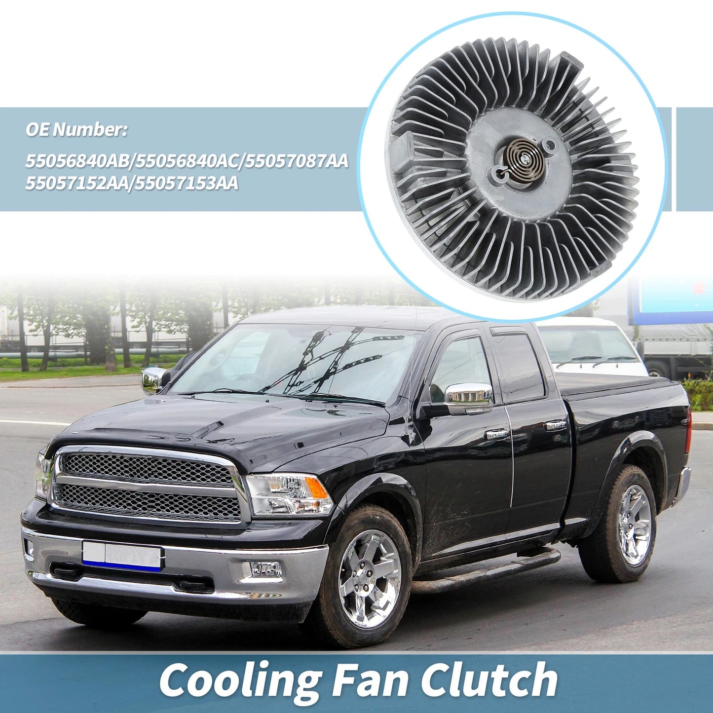 Cooling Fan Clutch for Dodge Ram 1500 2011–2020, Ram 2500 3500 No. 55056840AB