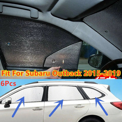 6x Side Window Privacy Sunshade for Subaru Outback (2015–2019)