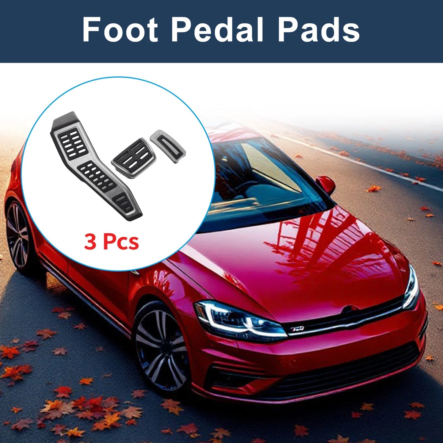 3 Pcs Accelerator Pedal Covers for Volkswagen Golf 7 (2013–2019)