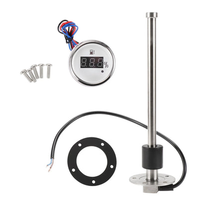 Fuel Sending Unit and Gauge Kit 0-190 Ohm for Boat Car Truck (0-190)