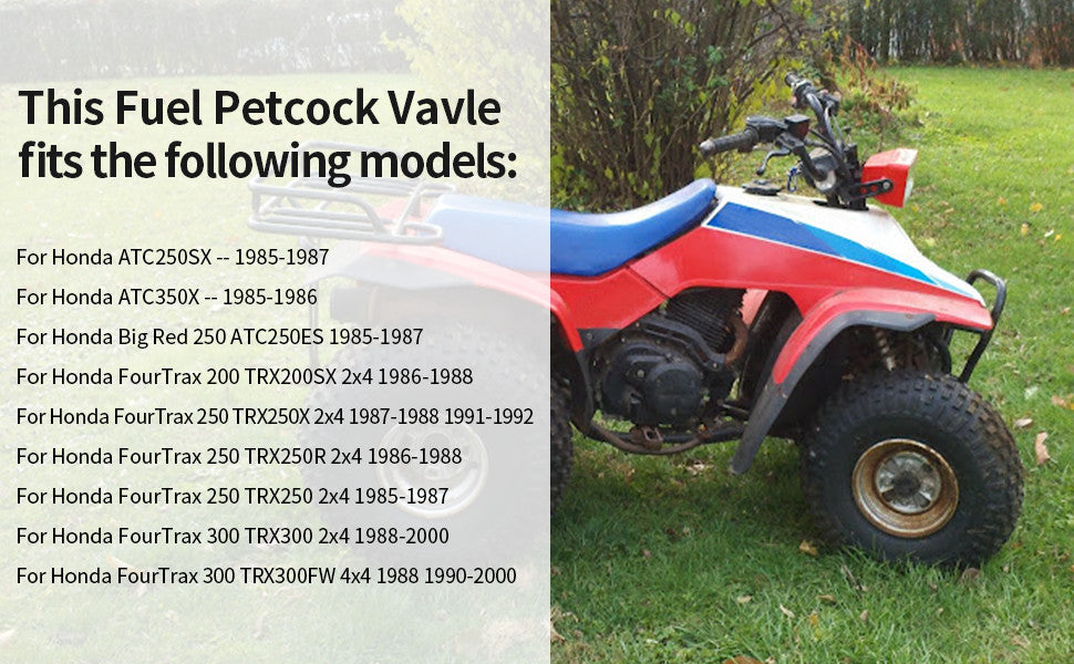 Fuel Petcock Valve for Honda Big Red ATC250ES ATC250SX ATC350X (1985–1987)