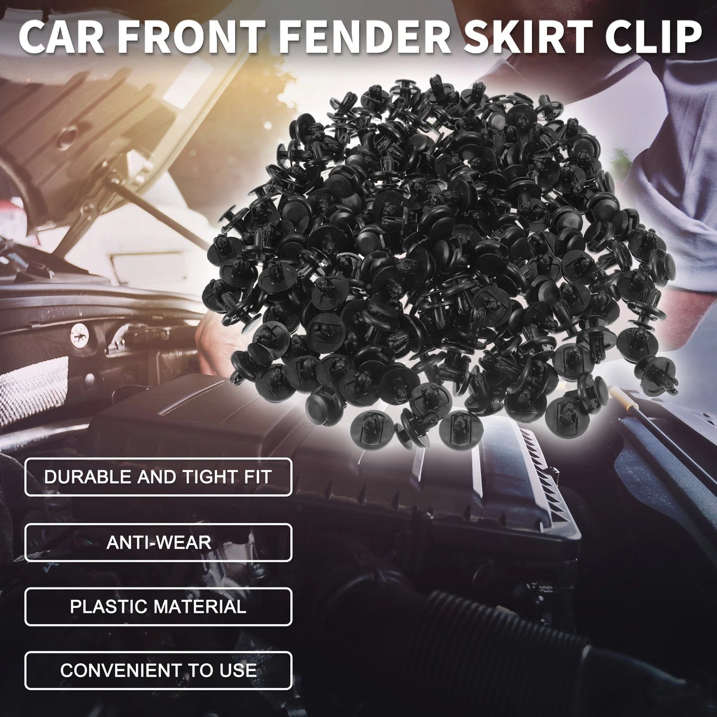 Set of 200 Front Fender Skirt Clips for Toyota Sienna, Camry (1998–2020)