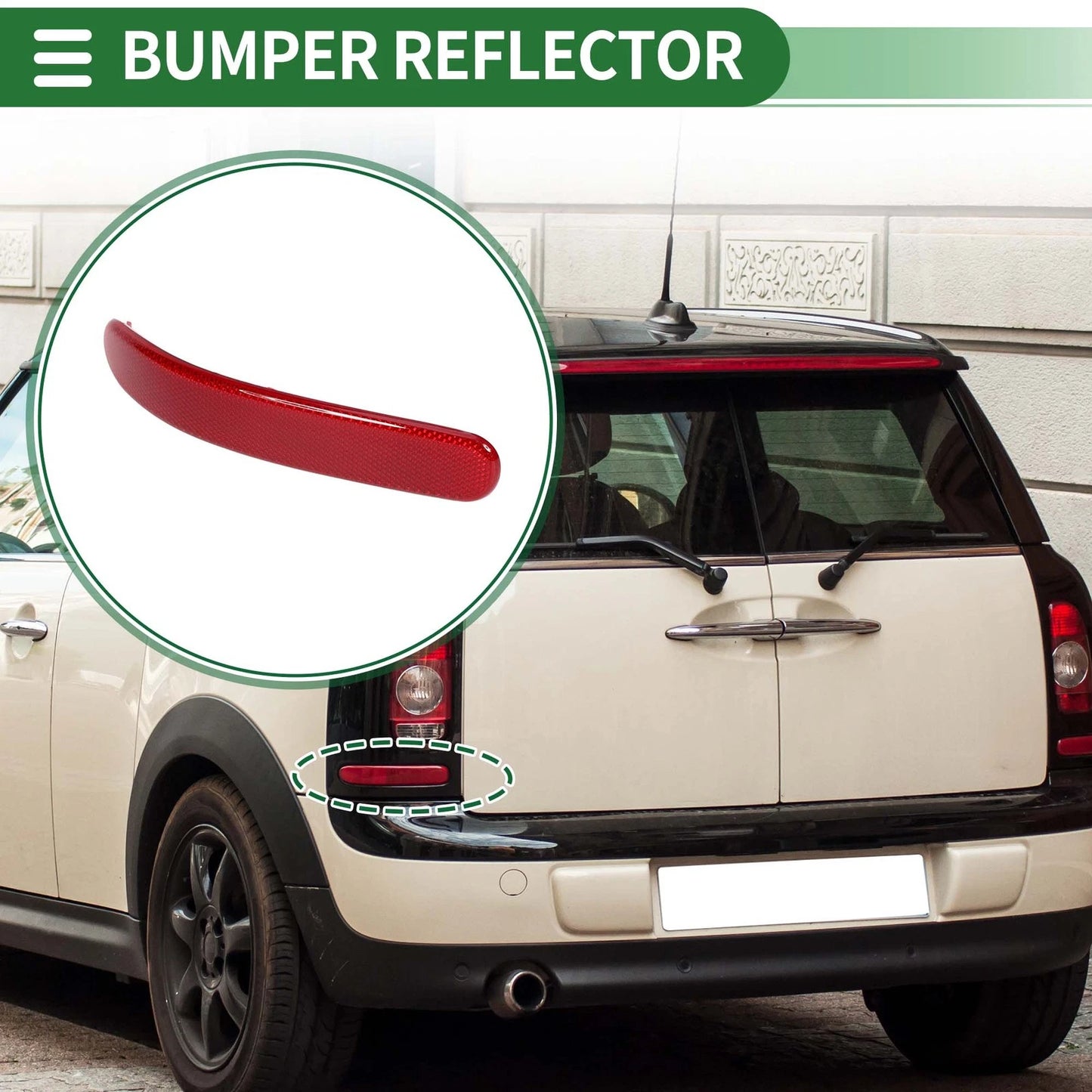 Bumper Reflector No. 51137240231 for BMW Mini Cooper Clubman R55 (2008–2014) Rear Left