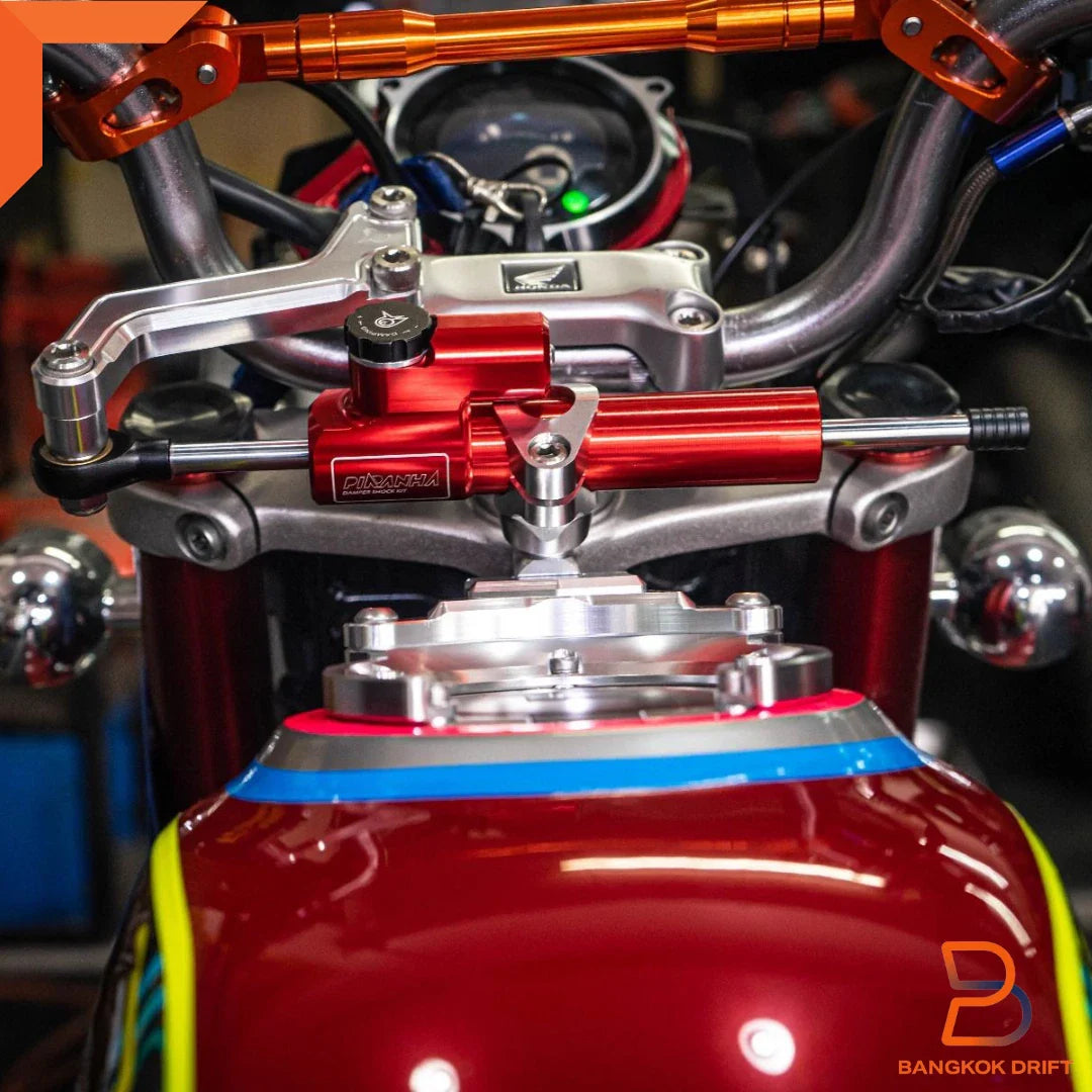 Red Hyper Pro Steering Damper Stabilizer for Monkey 125 Z125 (2021-2024)