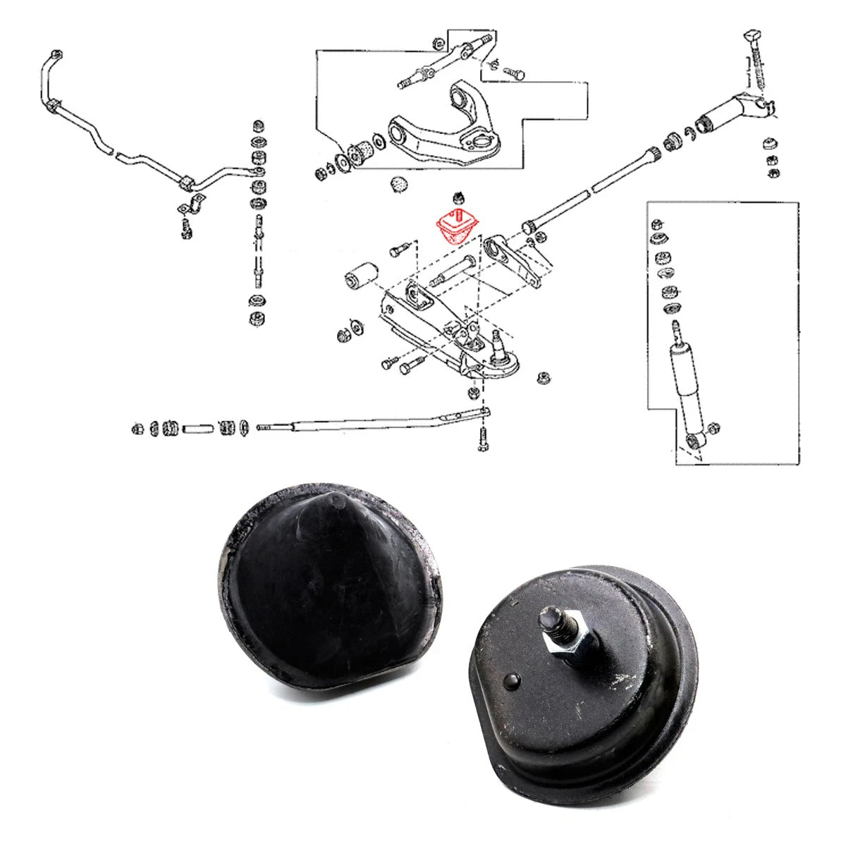 Set of 2 Spring Bumpers for Nissan Navara D21 (1986–1997)