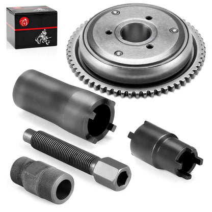 Magneto Flywheel Puller Tool + Starter Clutch for GY6 Scooter (2006–2016)