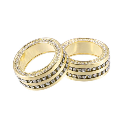AC Tune Knob Cover Ring for BMW 3 Series F30 Gold Tone 3 x Pcs
