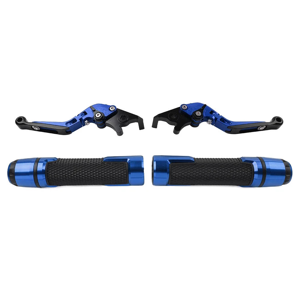 Blue Extendable Brake Clutch Levers & Grips for BMW F650GS (2002-2007)