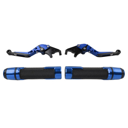 Blue Extendable Brake Clutch Levers & Grips for BMW F650GS (2002-2007)