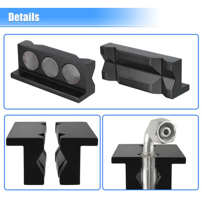 2X Aluminum Vise Jaws Pads for Car (Magnetic Reversible)