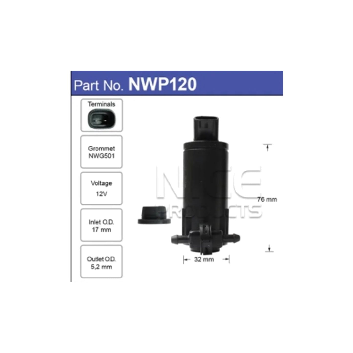 Windscreen Washer Pump for Toyota Prius Hybrid (2015–2019)