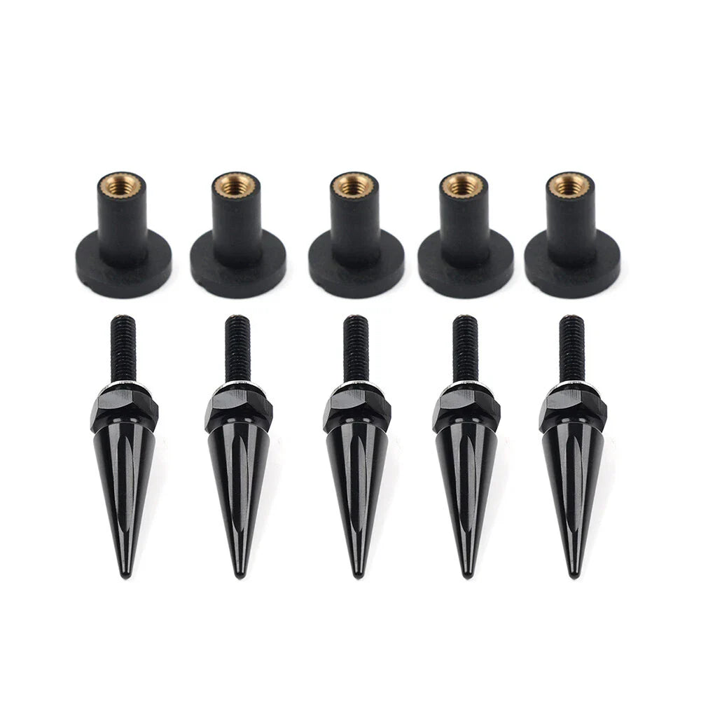 5x Spike Windshield Fairing Well Nut Bolt Kit for Harley Road Glide (2015-2023)