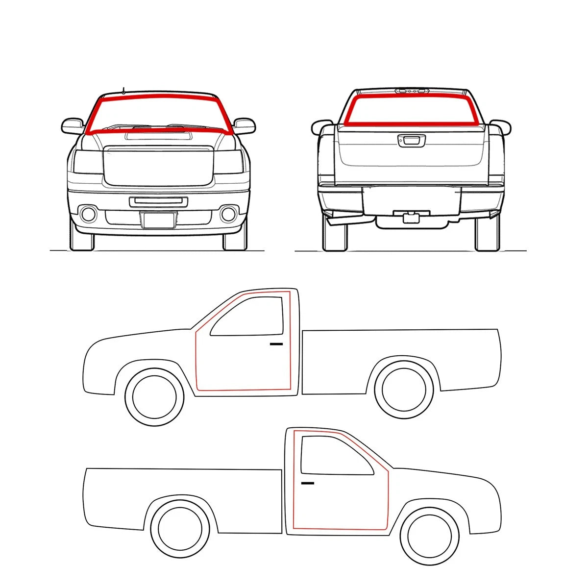Complete Weatherstrip for Mitsubishi Triton 2DR Pickup