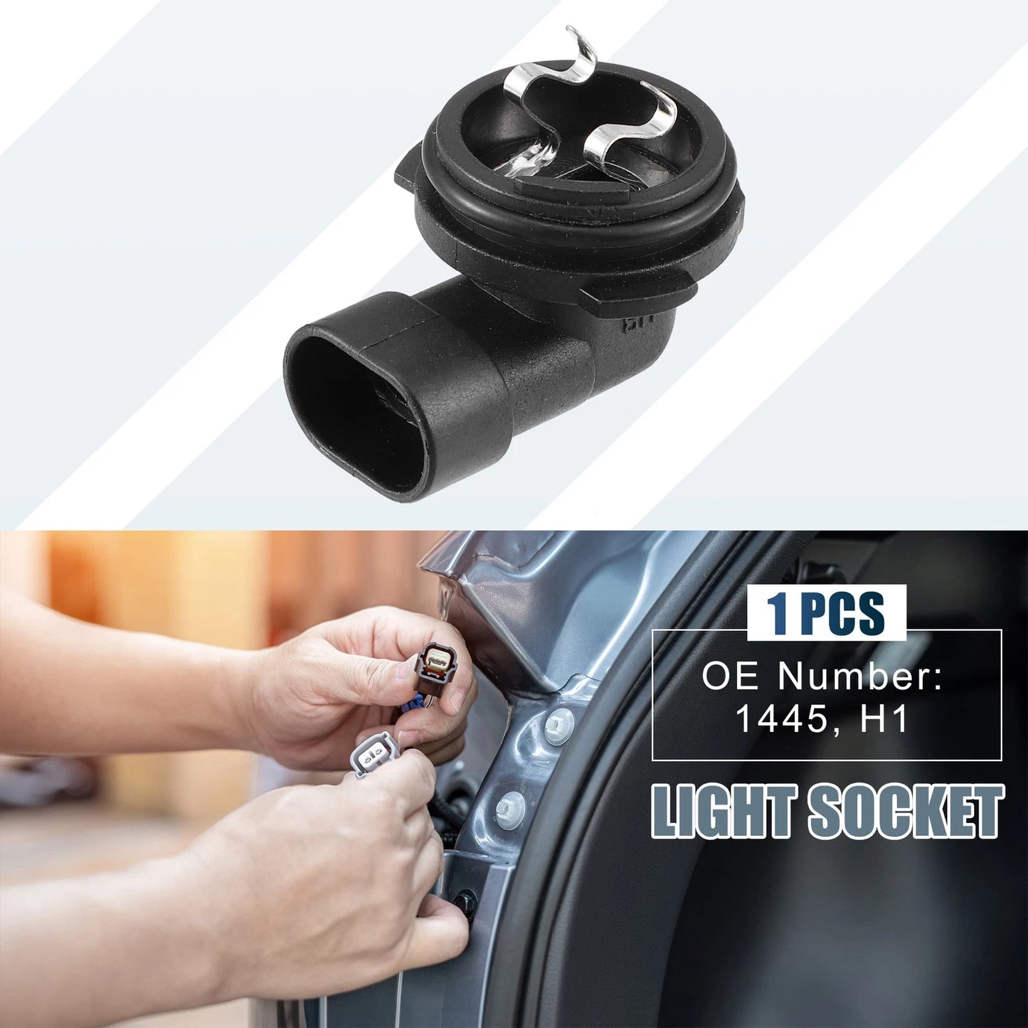 Fog Light Bulb Holder Socket 1445 H1 for Automotive Vehicle (Universal)