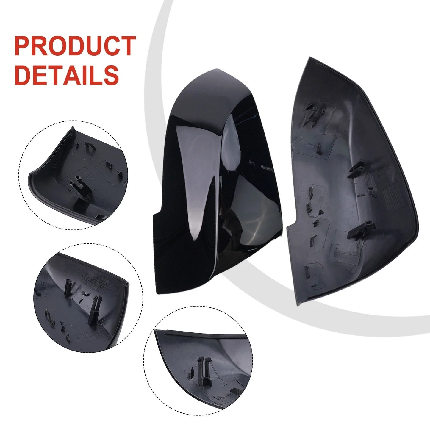 Gloss Black Rear Wing Mirror Cover Cap for BMW F20/F21/F22/F30/F32/F36/F87