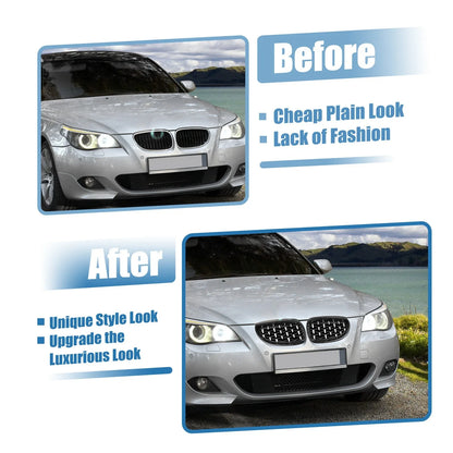 1 x Front Hood Bumper Grille Grill Diamond Star for BMW 5 Series (2004 - 2009)